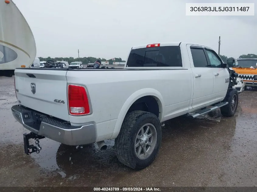 2018 Ram 3500 Laramie 4X4 8' Box VIN: 3C63R3JL5JG311487 Lot: 40243789