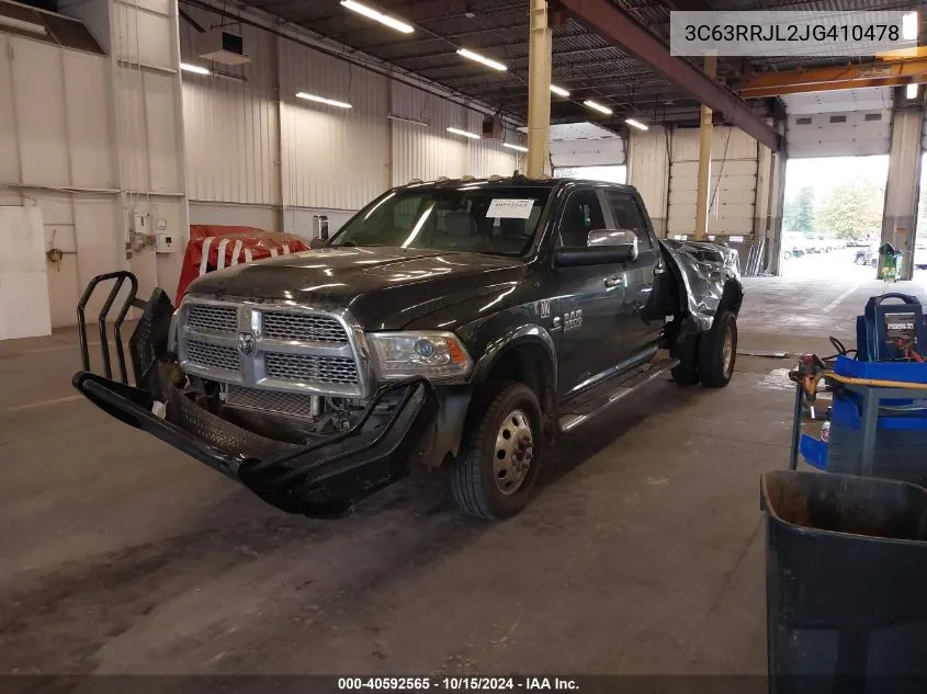 2018 Ram 3500 Laramie 4X4 8' Box VIN: 3C63RRJL2JG410478 Lot: 40592565