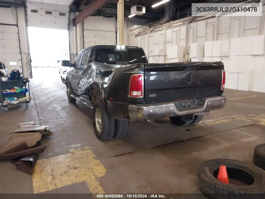 2018 Ram 3500 Laramie 4X4 8' Box VIN: 3C63RRJL2JG410478 Lot: 40592565