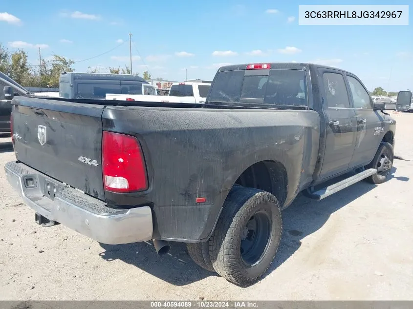 3C63RRHL8JG342967 2018 Ram 3500 Lone Star 4X4 8' Box