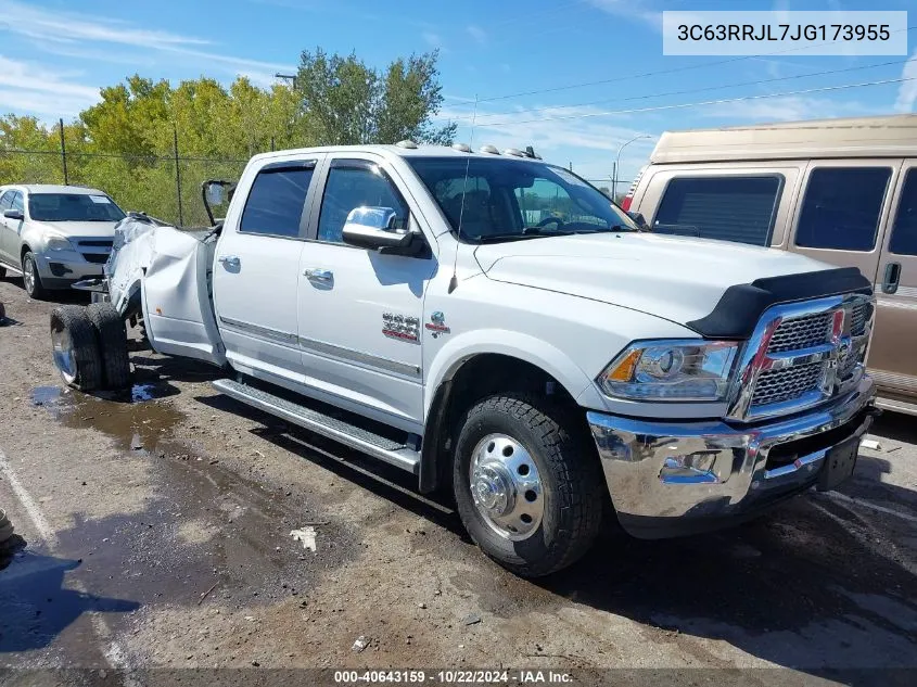 2018 Ram 3500 Laramie 4X4 8' Box VIN: 3C63RRJL7JG173955 Lot: 40643159