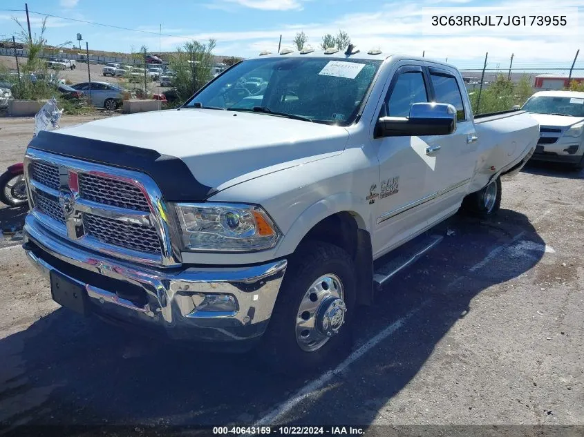 2018 Ram 3500 Laramie 4X4 8' Box VIN: 3C63RRJL7JG173955 Lot: 40643159