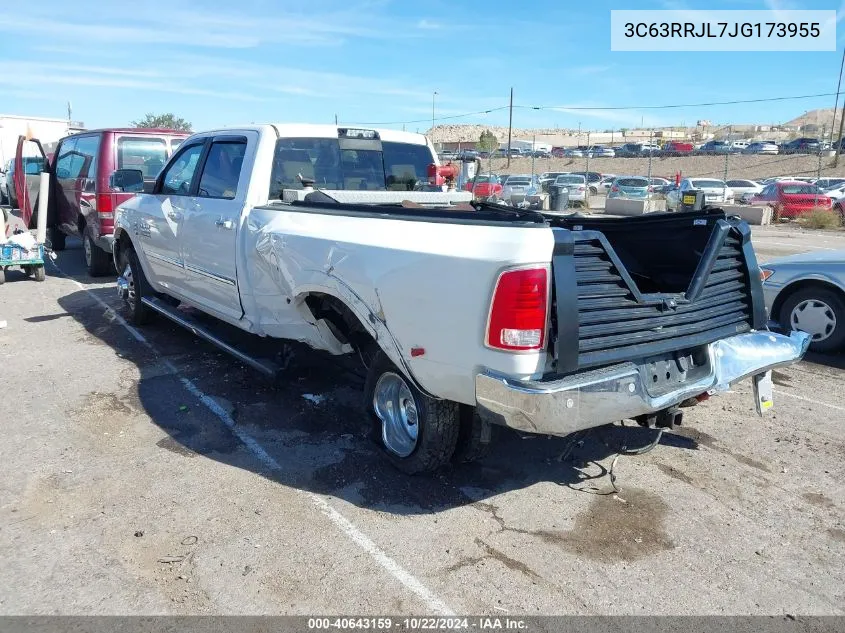 2018 Ram 3500 Laramie 4X4 8' Box VIN: 3C63RRJL7JG173955 Lot: 40643159