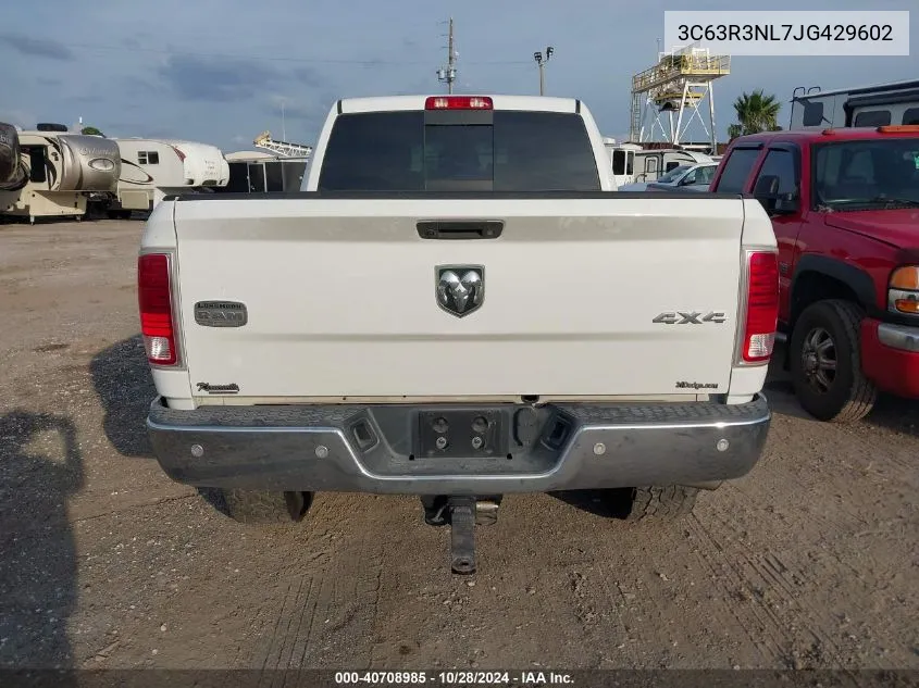 2018 Ram 3500 Laramie Longhorn 4X4 6'4 Box VIN: 3C63R3NL7JG429602 Lot: 40708985