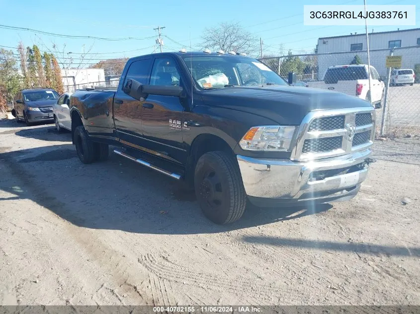 2018 Ram 3500 Tradesman 4X4 8' Box VIN: 3C63RRGL4JG383761 Lot: 40782155