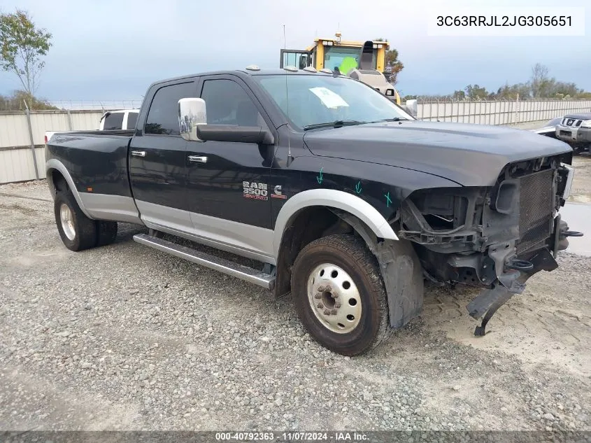 2018 Ram 3500 Laramie 4X4 8' Box VIN: 3C63RRJL2JG305651 Lot: 40792363