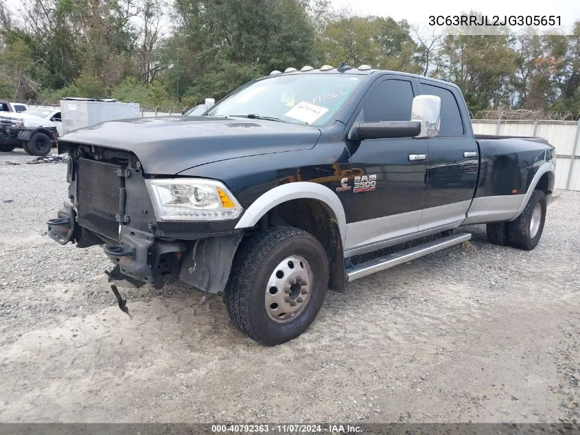 2018 Ram 3500 Laramie 4X4 8' Box VIN: 3C63RRJL2JG305651 Lot: 40792363