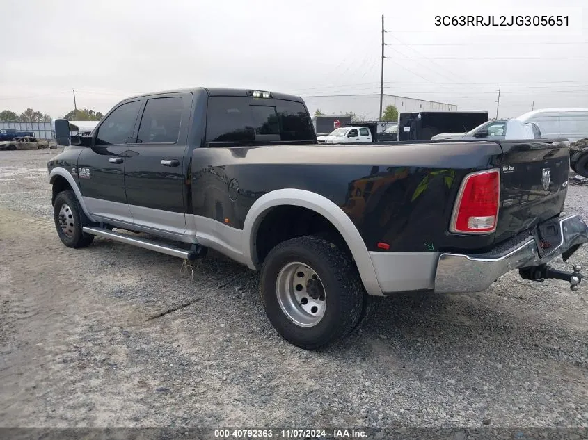 2018 Ram 3500 Laramie 4X4 8' Box VIN: 3C63RRJL2JG305651 Lot: 40792363