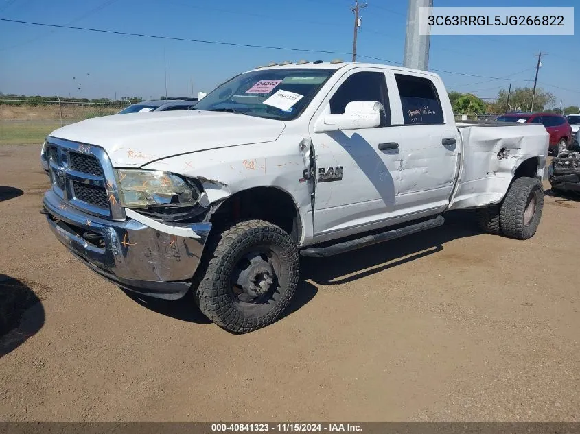 2018 Ram 3500 Tradesman 4X4 8' Box VIN: 3C63RRGL5JG266822 Lot: 40841323