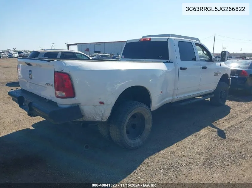 2018 Ram 3500 Tradesman 4X4 8' Box VIN: 3C63RRGL5JG266822 Lot: 40841323