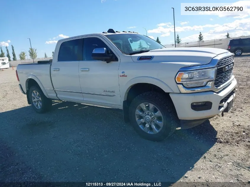 2019 Ram 3500 Limited VIN: 3C63R3SL0KG562790 Lot: 12115313