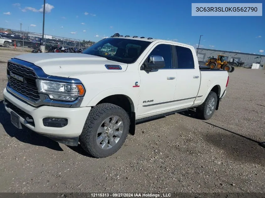 2019 Ram 3500 Limited VIN: 3C63R3SL0KG562790 Lot: 12115313