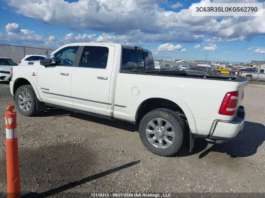 2019 Ram 3500 Limited VIN: 3C63R3SL0KG562790 Lot: 12115313