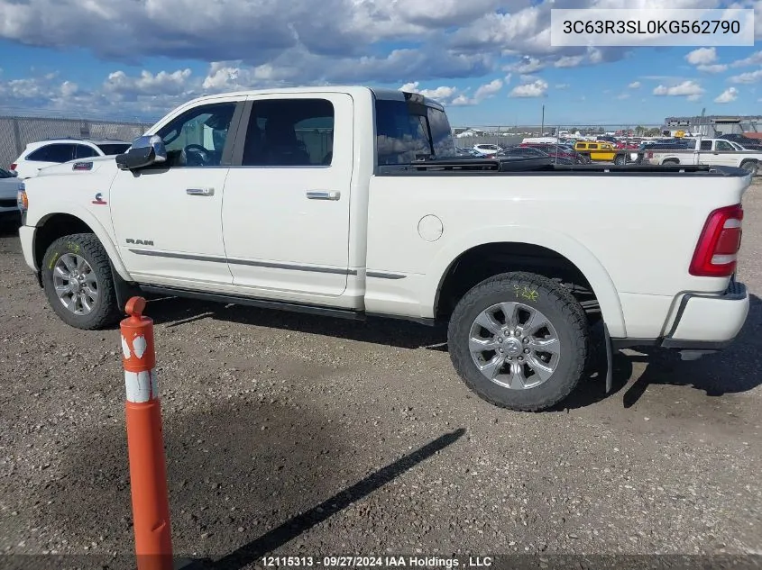 2019 Ram 3500 Limited VIN: 3C63R3SL0KG562790 Lot: 12115313