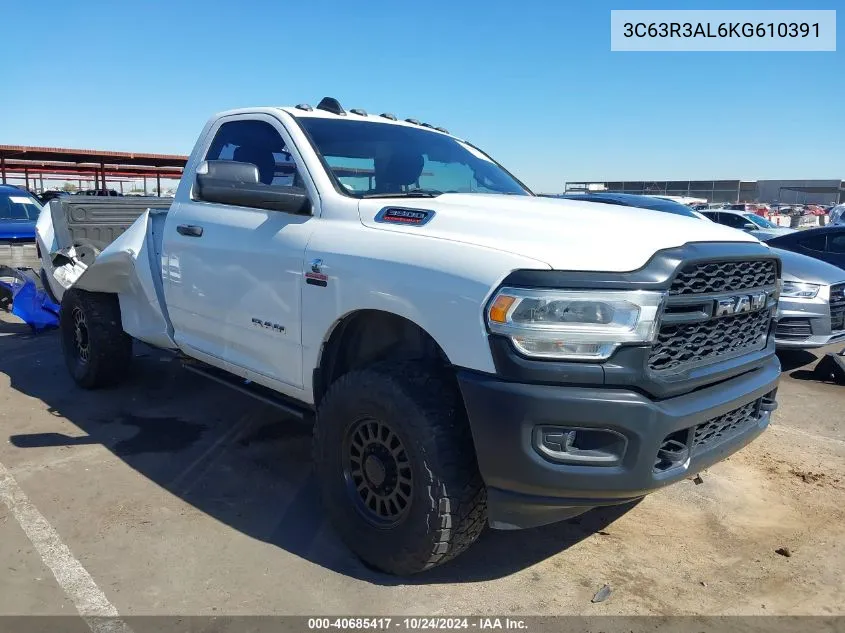 2019 Ram 3500 Tradesman 4X4 8' Box VIN: 3C63R3AL6KG610391 Lot: 40685417