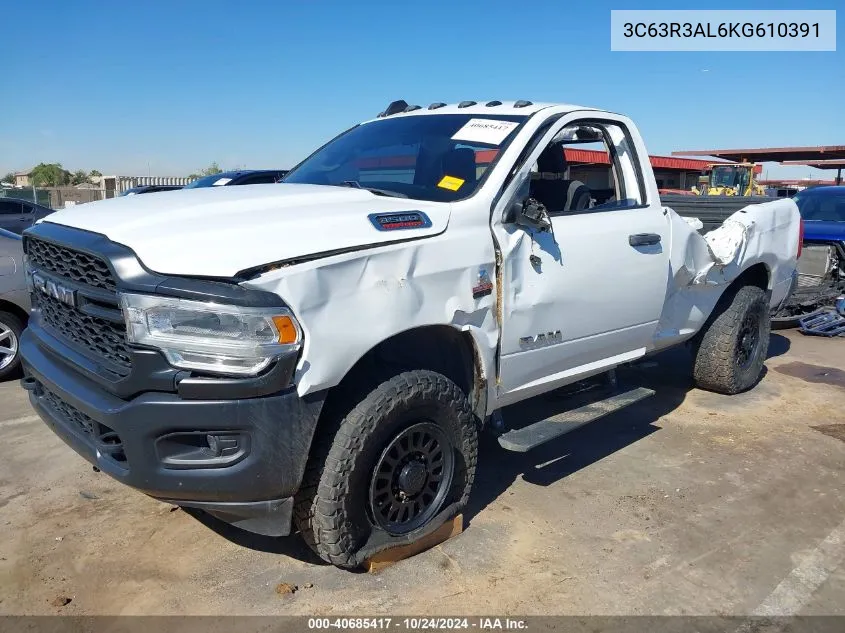 2019 Ram 3500 Tradesman 4X4 8' Box VIN: 3C63R3AL6KG610391 Lot: 40685417