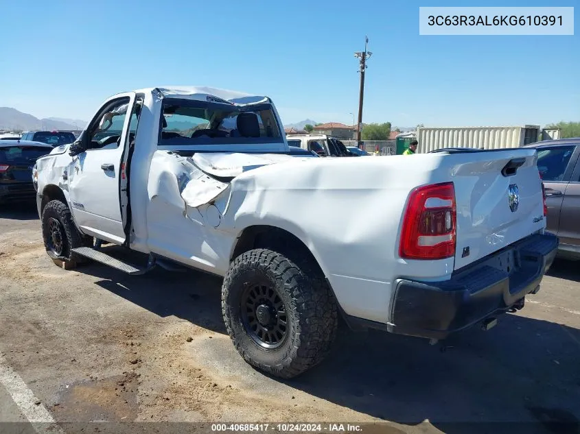 2019 Ram 3500 Tradesman 4X4 8' Box VIN: 3C63R3AL6KG610391 Lot: 40685417