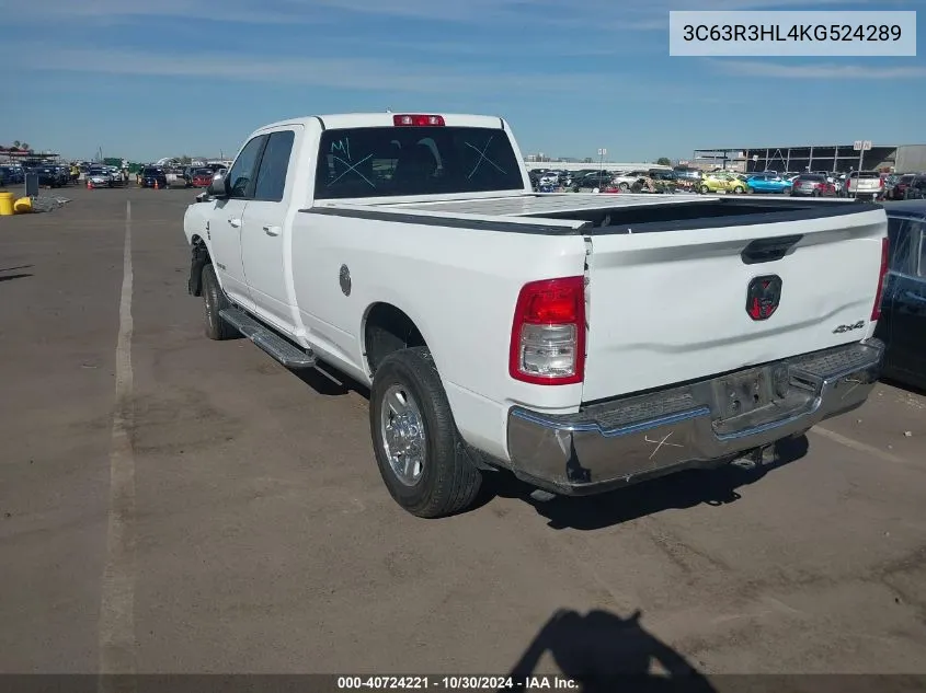 3C63R3HL4KG524289 2019 Ram 3500 Big Horn 4X4 8' Box