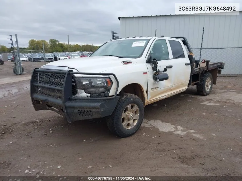 2019 Ram 3500 Tradesman 4X4 8' Box VIN: 3C63R3GJ7KG648492 Lot: 40776755