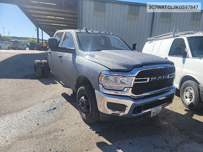 2019 Ram 3500 VIN: 3C7WRTCL3KG597847 Lot: 40888039