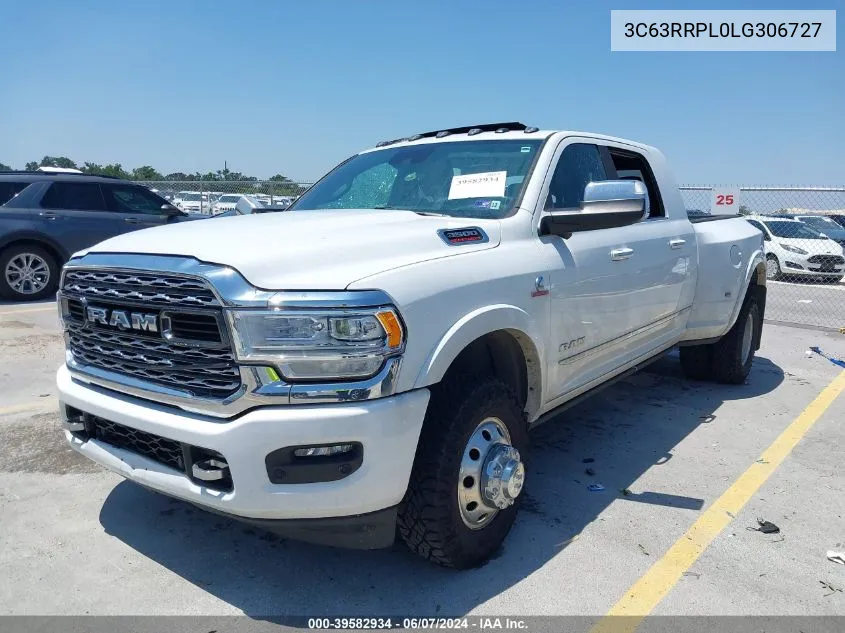 2020 Ram 3500 Limited Mega Cab 4X4 6'4 Box VIN: 3C63RRPL0LG306727 Lot: 39582934