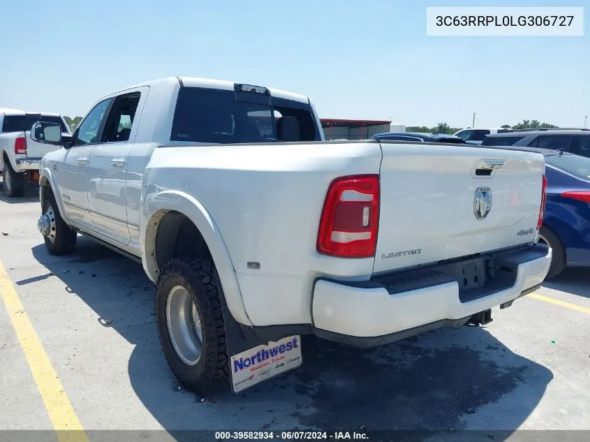 2020 Ram 3500 Limited Mega Cab 4X4 6'4 Box VIN: 3C63RRPL0LG306727 Lot: 39582934