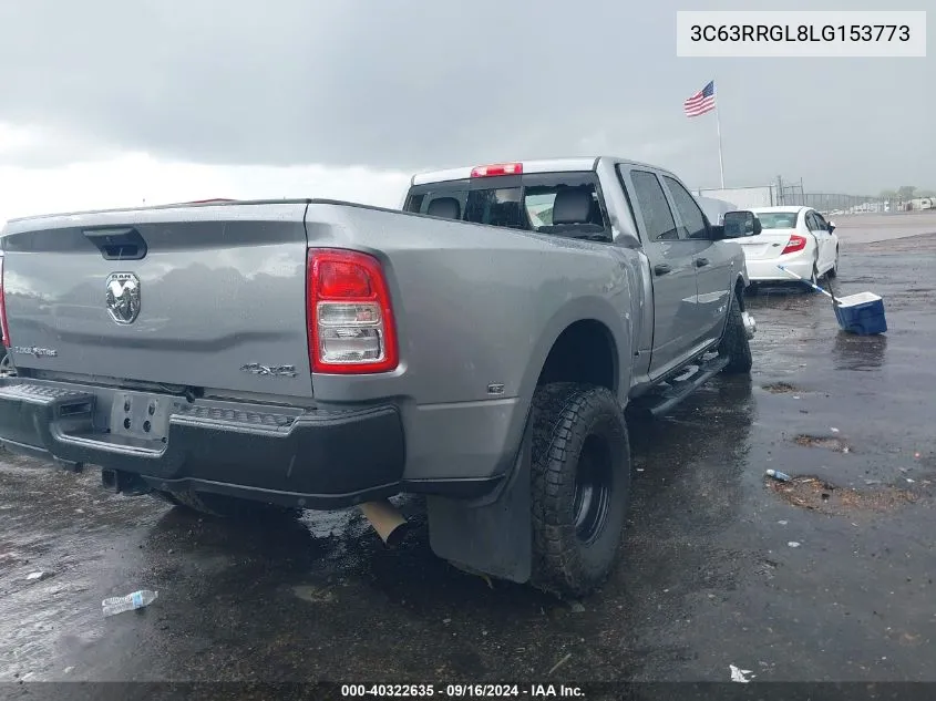 2020 Ram 3500 Tradesman 4X4 8' Box VIN: 3C63RRGL8LG153773 Lot: 40322635