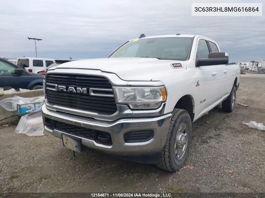 2021 Ram 3500 Big Horn VIN: 3C63R3HL8MG616864 Lot: 12154671