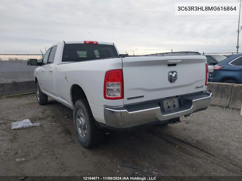 2021 Ram 3500 Big Horn VIN: 3C63R3HL8MG616864 Lot: 12154671