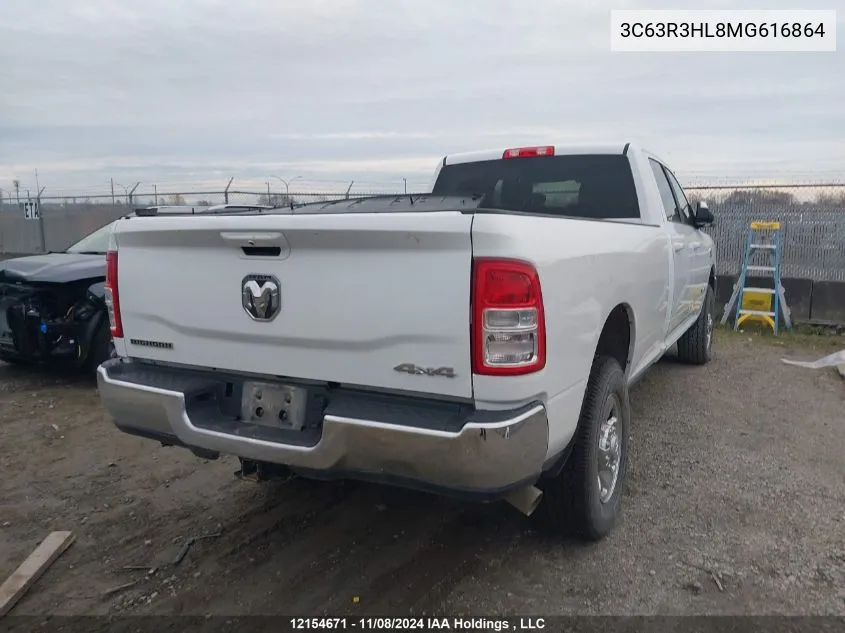 2021 Ram 3500 Big Horn VIN: 3C63R3HL8MG616864 Lot: 12154671