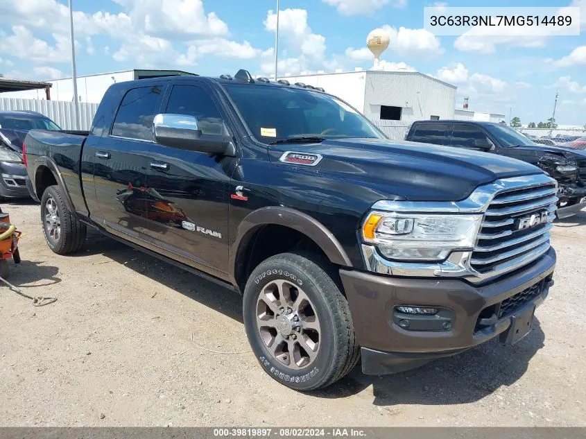 2021 Ram 3500 Limited Longhorn Mega Cab 4X4 6'4 Box VIN: 3C63R3NL7MG514489 Lot: 39819897