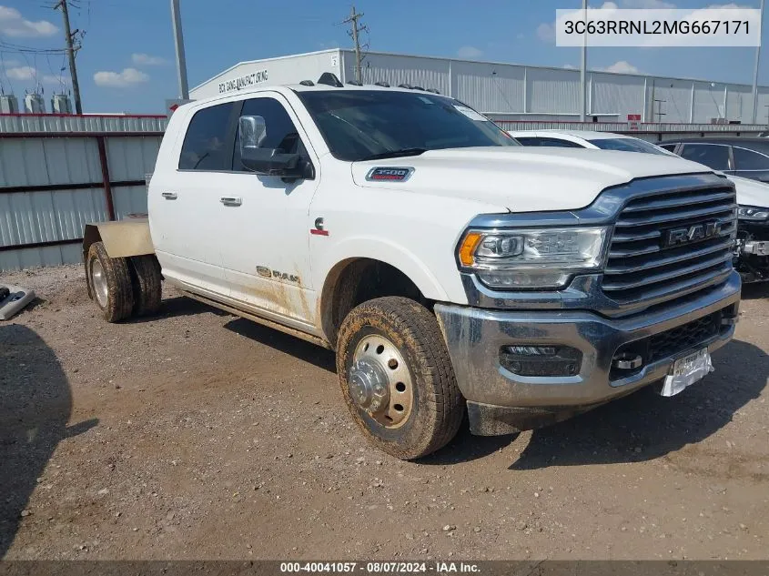 2021 Ram 3500 Limited Longhorn Mega Cab 4X4 6'4 Box VIN: 3C63RRNL2MG667171 Lot: 40041057