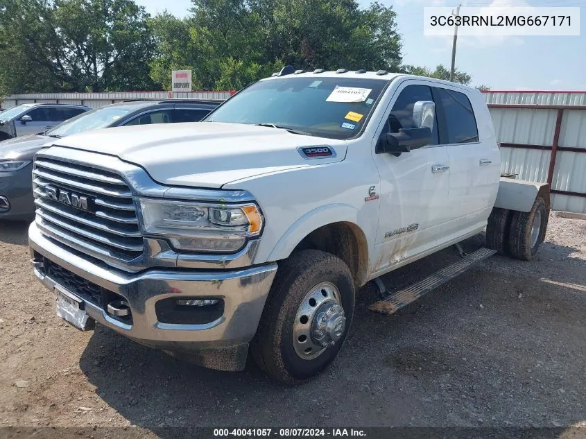 2021 Ram 3500 Limited Longhorn Mega Cab 4X4 6'4 Box VIN: 3C63RRNL2MG667171 Lot: 40041057