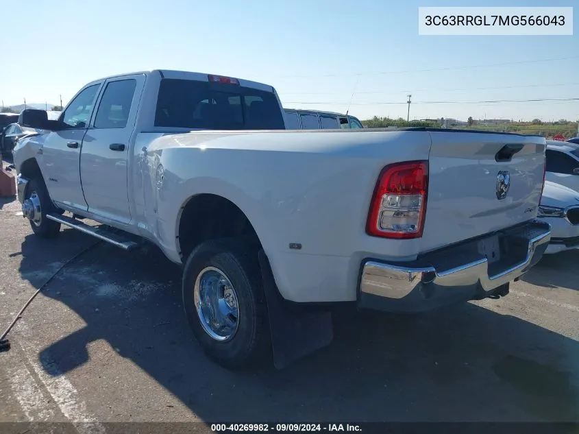 2021 Ram 3500 Tradesman 4X4 8' Box VIN: 3C63RRGL7MG566043 Lot: 40269982