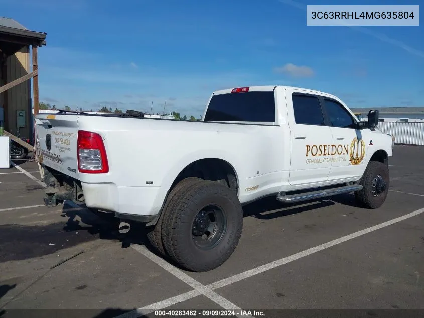 2021 Ram 3500 Big Horn 4X4 8' Box VIN: 3C63RRHL4MG635804 Lot: 40283482