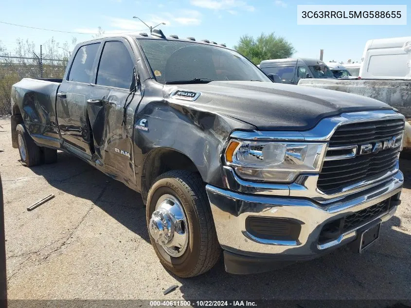 2021 Ram 3500 Tradesman 4X4 8' Box VIN: 3C63RRGL5MG588655 Lot: 40611500