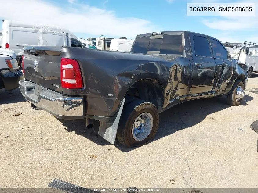 2021 Ram 3500 Tradesman 4X4 8' Box VIN: 3C63RRGL5MG588655 Lot: 40611500