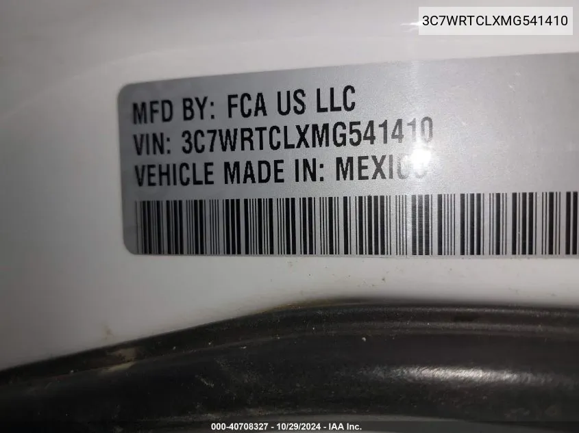 2021 Ram 3500 Chassis Tradesman/Slt/Laramie/Limited VIN: 3C7WRTCLXMG541410 Lot: 40708327