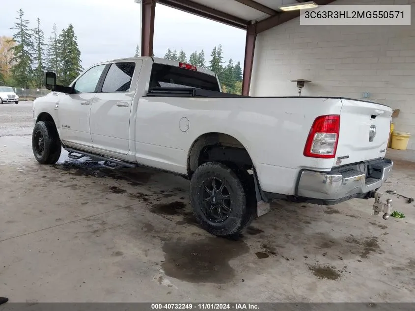 2021 Ram 3500 Big Horn 4X4 8' Box VIN: 3C63R3HL2MG550571 Lot: 40732249