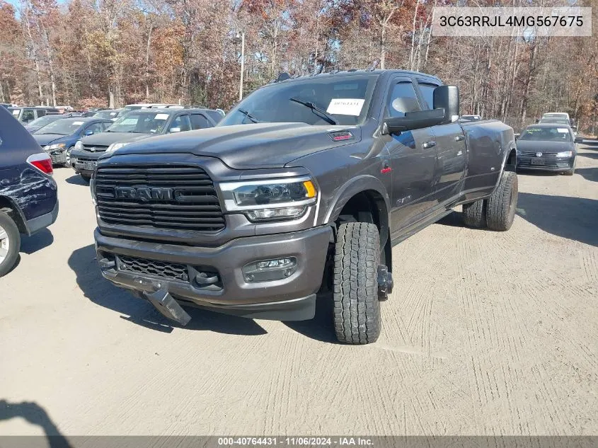 2021 Ram 3500 Laramie 4X4 8' Box VIN: 3C63RRJL4MG567675 Lot: 40764431