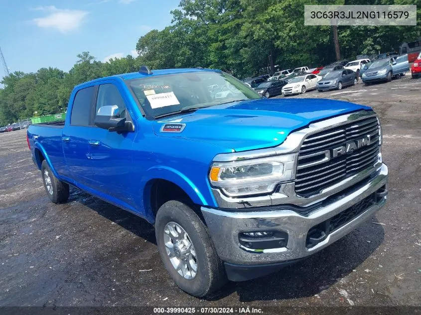 2022 Ram 3500 Laramie 4X4 8' Box VIN: 3C63R3JL2NG116579 Lot: 39990425