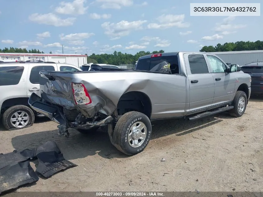 2022 Ram 3500 Tradesman 4X4 8' Box VIN: 3C63R3GL7NG432762 Lot: 40273003