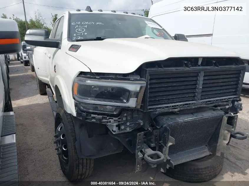 2022 Ram 3500 Laramie VIN: 3C63RRJL3NG377142 Lot: 40381654