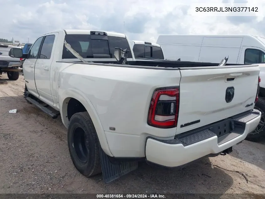 2022 Ram 3500 Laramie VIN: 3C63RRJL3NG377142 Lot: 40381654