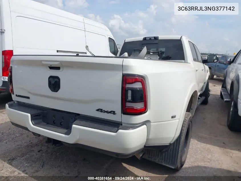 2022 Ram 3500 Laramie VIN: 3C63RRJL3NG377142 Lot: 40381654