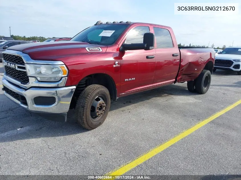 2022 Ram 3500 Tradesman 4X4 8' Box VIN: 3C63RRGL5NG212670 Lot: 40602664