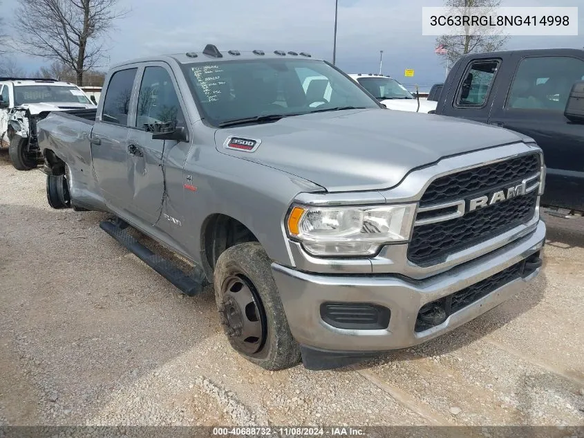 2022 Ram 3500 Tradesman 4X4 8' Box VIN: 3C63RRGL8NG414998 Lot: 40688732