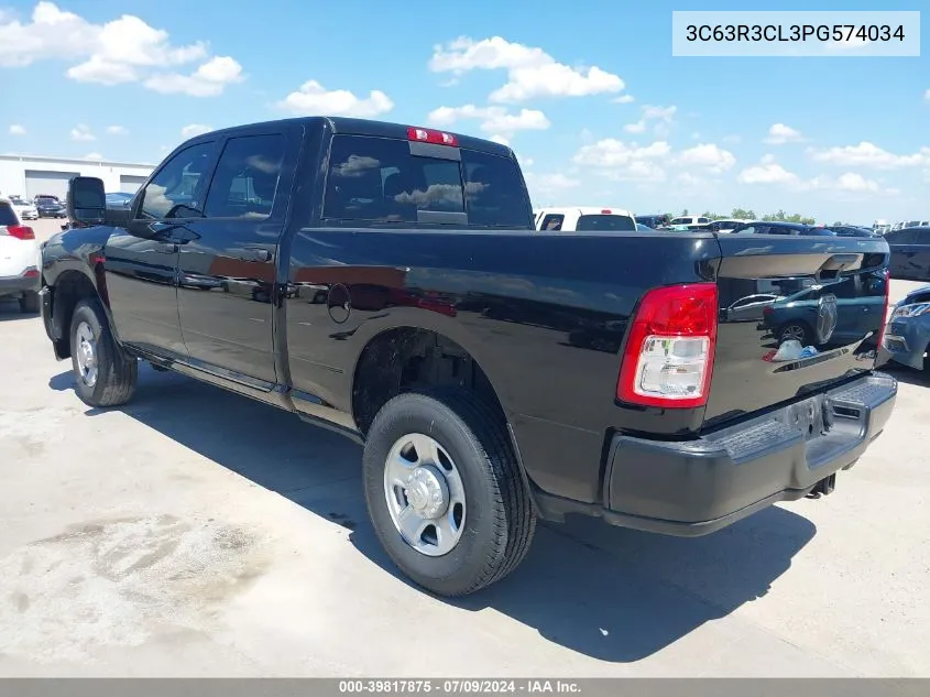 2023 Ram 3500 Tradesman 4X4 6'4 Box VIN: 3C63R3CL3PG574034 Lot: 39817875