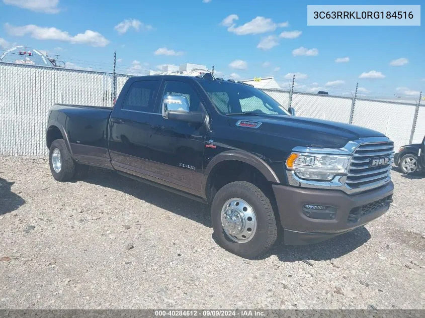 2024 Ram 3500 Limited Longhorn 4X4 8' Box VIN: 3C63RRKL0RG184516 Lot: 40284612