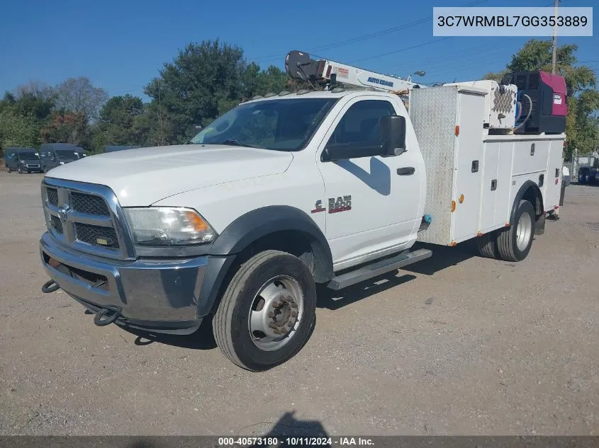 2016 Ram 5500 VIN: 3C7WRMBL7GG353889 Lot: 40573180